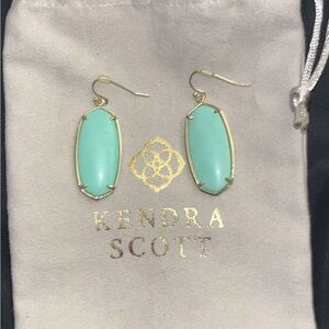 Kendra Scott Mint Green and Gold Earrings